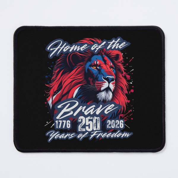 Item preview, Home of the Brave Lion — 1776 to 2026 America 250 Years of Freedom Patriotic Design designed and sold by GFamilyC.