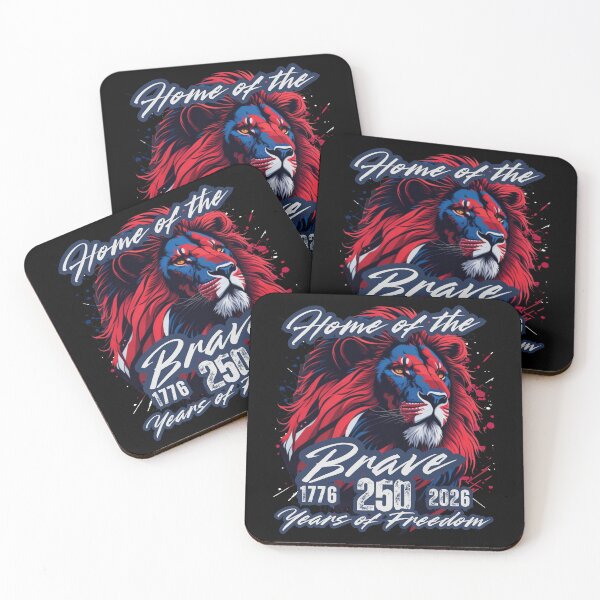 Item preview, Home of the Brave Lion — 1776 to 2026 America 250 Years of Freedom Patriotic Design designed and sold by GFamilyC.