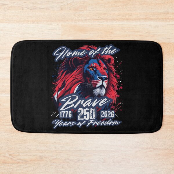 Item preview, Home of the Brave Lion — 1776 to 2026 America 250 Years of Freedom Patriotic Design designed and sold by GFamilyC.