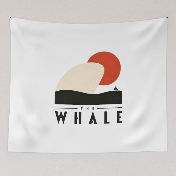 Item preview, Moby Dick The Whale Minimalist Geometric Red Sun Art designed and sold by Fenay Designs.