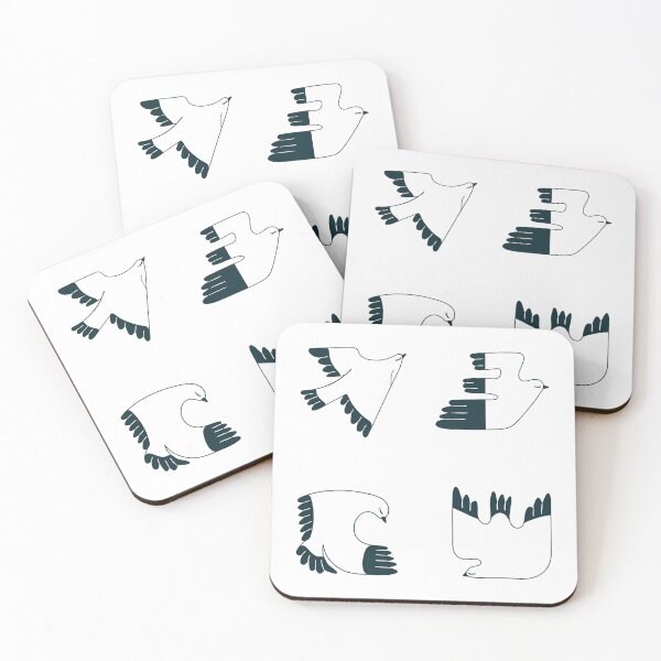 Item preview, Abstract Black and White Birds in Flight  designed and sold by AnimaliaStar.