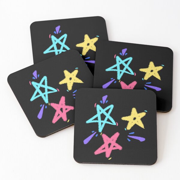 Item preview, Funky playful colorful stars (black variant) designed and sold by Tiny-Sugar-Dove.