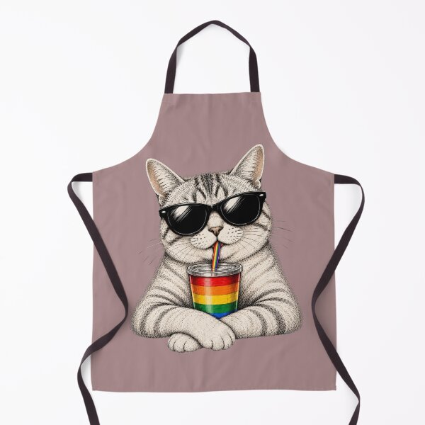 Item preview, Cool Pride Cat with Rainbow Tumbler | LGBTQ+ Cat Lover Illustration | Funny Rainbow Cat designed and sold by Ginastle26.