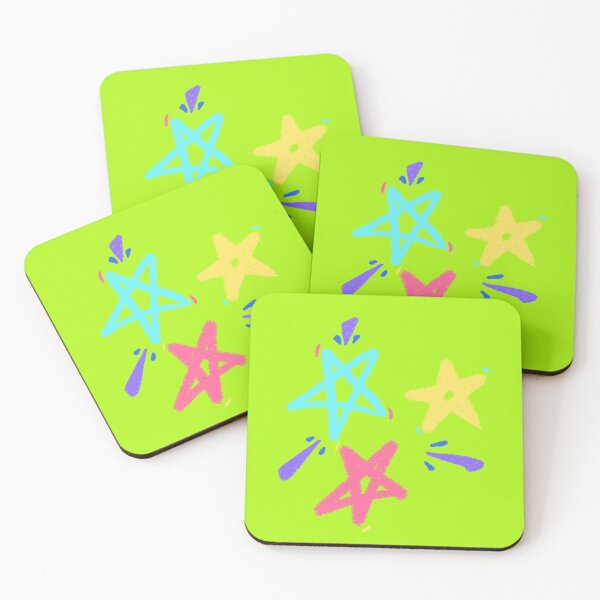Item preview, Funky playful colorful stars (yellowish green variant) designed and sold by Tiny-Sugar-Dove.