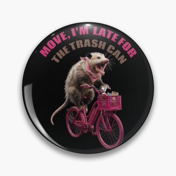 Item preview, Funny Angry Possum on Pink Bike - Trash Wildlife Humor designed and sold by thoughtswear.