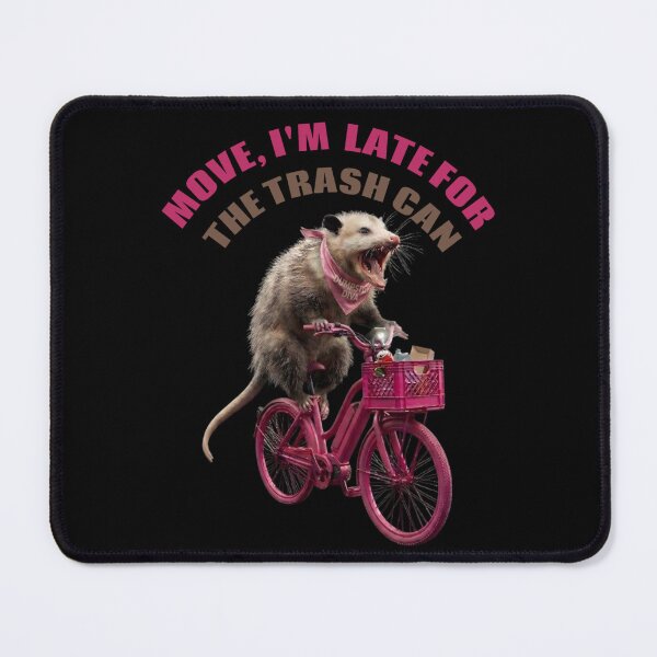 Item preview, Funny Angry Possum on Pink Bike - Trash Wildlife Humor designed and sold by thoughtswear.