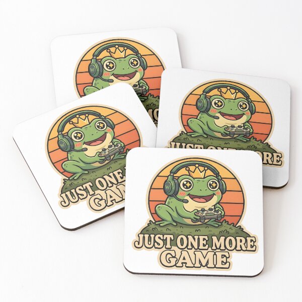 Item preview, Just One More Game Cute Gaming Frog – Funny Gamer Frog Meme Gift for Gamers designed and sold by Basma Designs | Funny Shirts, Stickers & Mugs.