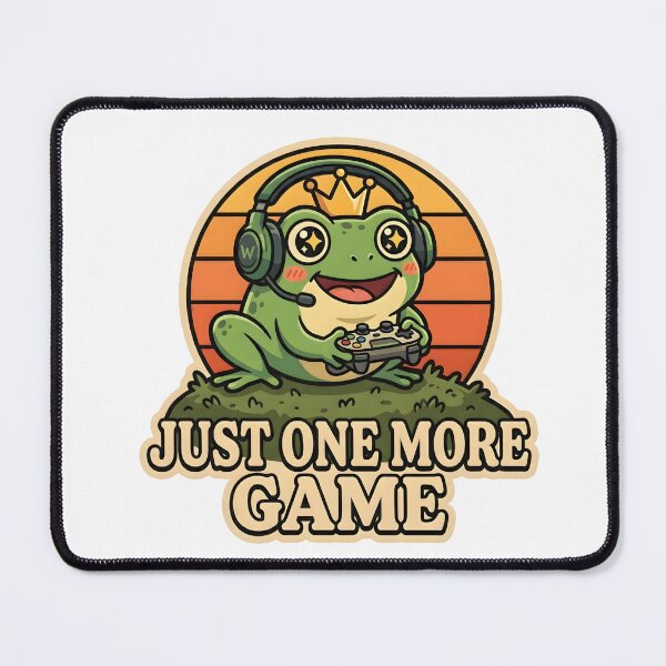 Item preview, Just One More Game Cute Gaming Frog – Funny Gamer Frog Meme Gift for Gamers designed and sold by Basma Designs | Retro, Kawaii Shirts & Stickers.