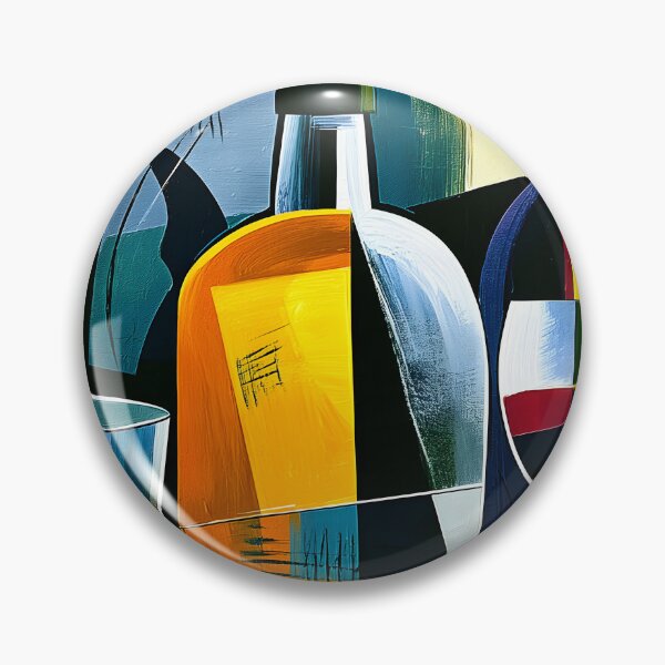Item preview, Cocktails in Geometric Rhythm - Vibrant Bottles Glassware and Bold Abstract Mixology designed and sold by OlfactoART Studio.