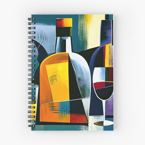 Item preview, Cocktails in Geometric Rhythm - Vibrant Bottles Glassware and Bold Abstract Mixology designed and sold by OlfactoART Studio.