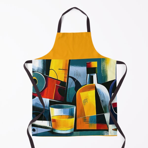 Item preview, Cocktails in Geometric Rhythm - Vibrant Bottles Glassware and Bold Abstract Mixology designed and sold by OlfactoART Studio.