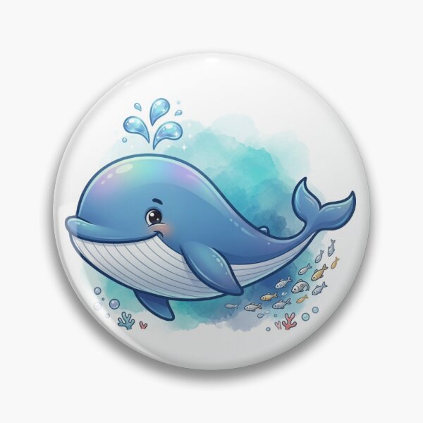 Item preview, Ocean Joy: Cute Cartoon Whale Splashing and Playing designed and sold by Stickivo.