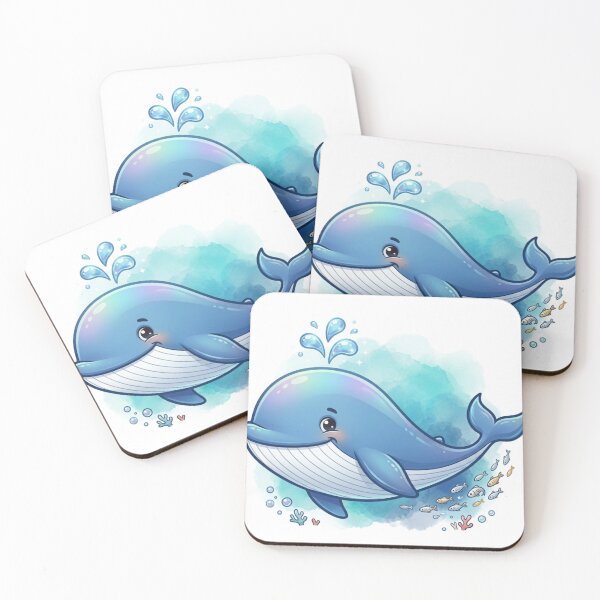 Item preview, Ocean Joy: Cute Cartoon Whale Splashing and Playing designed and sold by Stickivo.