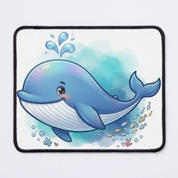 Item preview, Ocean Joy: Cute Cartoon Whale Splashing and Playing designed and sold by Stickivo.