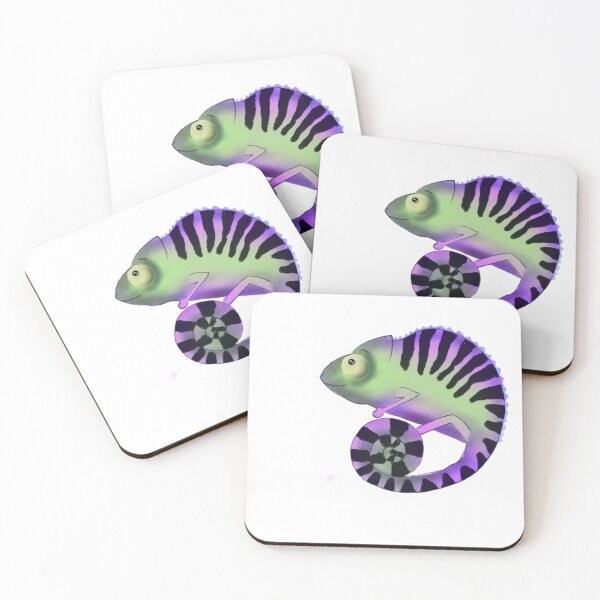 Item preview, Chameleon Spiral Die Cut Sticker — Colour Changing Reptile Sticker, Painterly Jungle Chameleon designed and sold by ArtByShoonya.