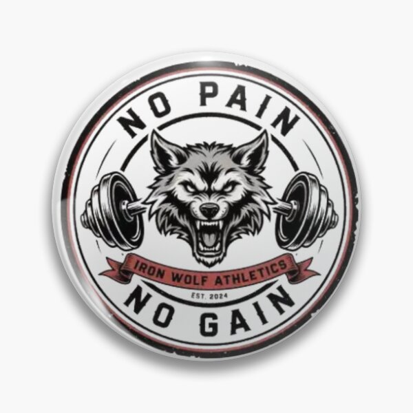 Item preview, No Pain No Gain Wolf Gym Logo | Iron Wolf Athletics Fitness T-Shirt designed and sold by YoussefKaido01.