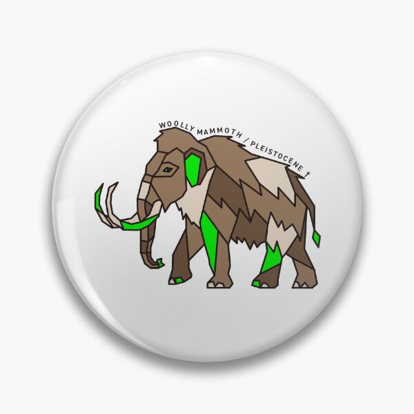 Item preview, Geometric Woolly Mammoth - Yellow-Green Accent designed and sold by AnimalsKnowAll.