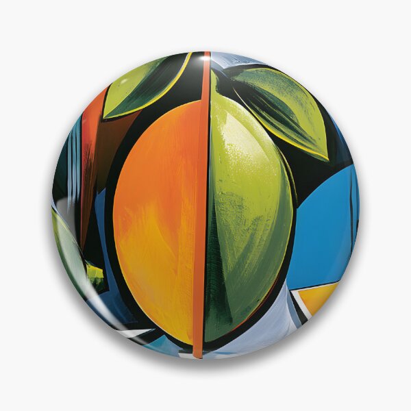 Item preview, Cubist Citrus Symphony - Oranges Lemons and Bold Geometric Color in Modern Harmony designed and sold by OlfactoART Studio.