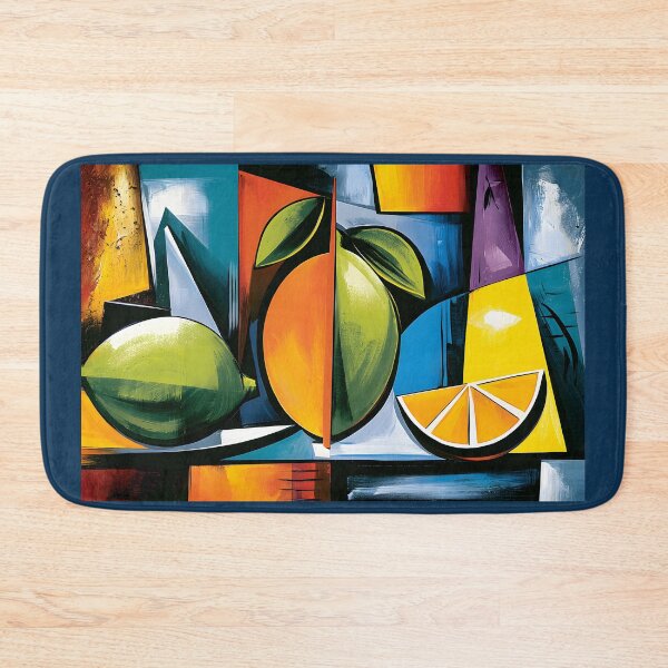 Item preview, Cubist Citrus Symphony - Oranges Lemons and Bold Geometric Color in Modern Harmony designed and sold by OlfactoART Studio.
