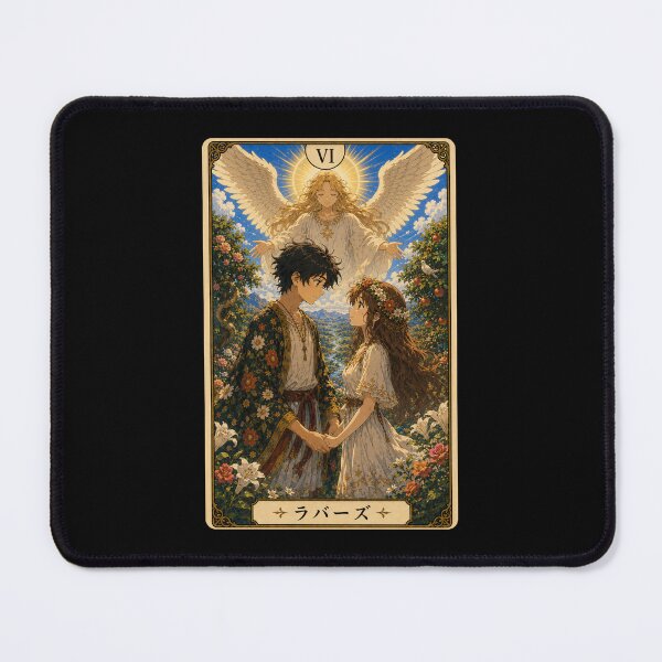 Item preview, Tarot card the lovers in anime style designed and sold by ProjecTees.