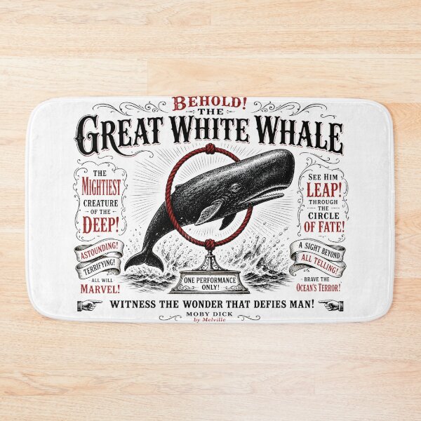 Item preview, Moby Dick Behold The Great White Whale Retro Circus Poster designed and sold by Fenay Designs.