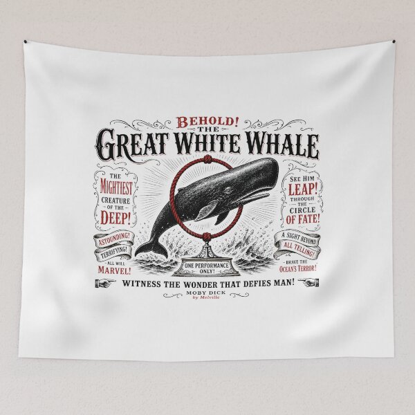 Item preview, Moby Dick Behold The Great White Whale Retro Circus Poster designed and sold by Fenay Designs.