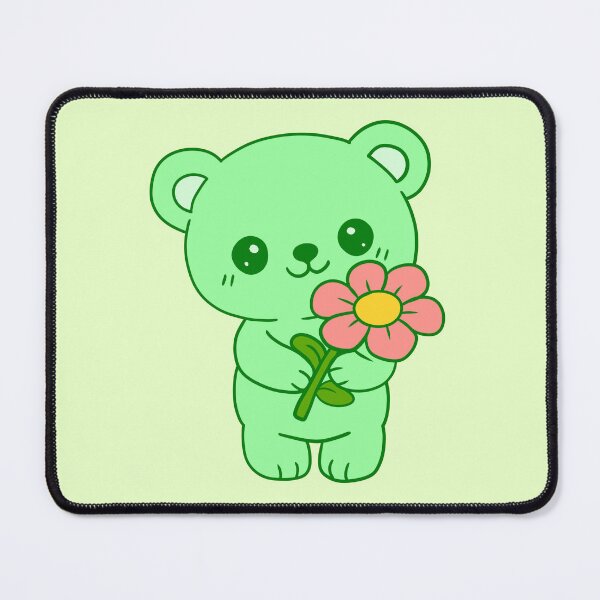 Item preview, Cute Kawaii Green Teddy Bear designed and sold by Phyllya Design.