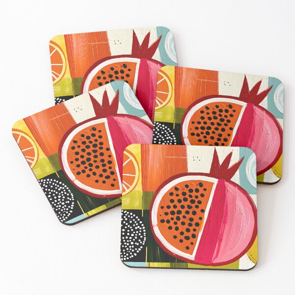 Item preview, Pomegranate in Geometric Splendor - Bold Abstract Shapes and Vibrant Contemporary Color designed and sold by OlfactoART Studio.