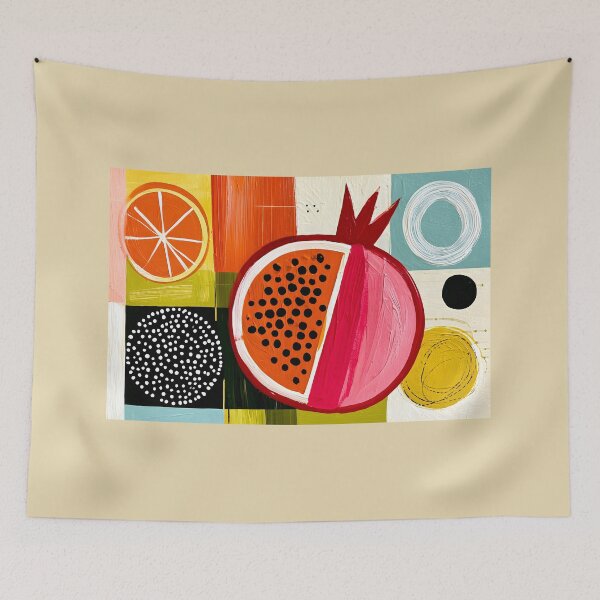 Item preview, Pomegranate in Geometric Splendor - Bold Abstract Shapes and Vibrant Contemporary Color designed and sold by OlfactoART Studio.