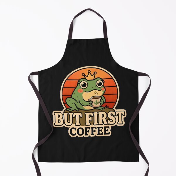 Item preview, But First Coffee Frog Sticker – Cute Frog Coffee Lover Sticker, Funny Frog Meme, Kawaii Frog with Coffee Cup, Coffee Lover Laptop Sticker designed and sold by Basma Designs | Retro, Kawaii Shirts & Stickers.