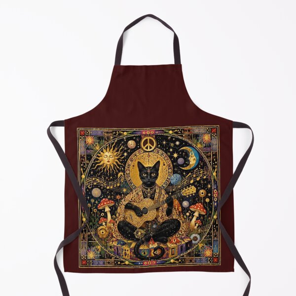 Item preview, Cosmic Hippie Cat - Guitar, Peace and Magic à la Klimt designed and sold by Natalia-Vlad.