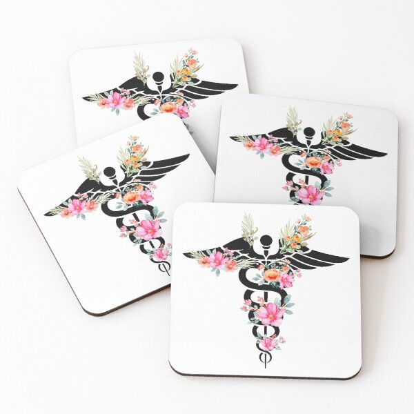Item preview, Floral Pharmacy Symbol Sticker | Watercolor Pharmacist Caduceus Design | Apothecary Medical Gift designed and sold by 76Valeria.
