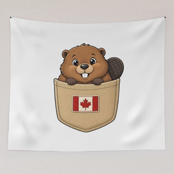 Item preview, Cute Canadian Beaver Pocket Pal designed and sold by puredevn.