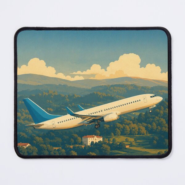 Item preview, Commercial Airliner Mountain Takeoff Illustration designed and sold by EMairplanes.