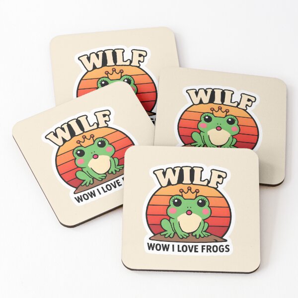 Item preview, Cute Frog Sticker – WILF Wow I Love Frogs Funny Frog Meme Frog Lover Sticker designed and sold by Basma Designs | Retro, Kawaii Shirts & Stickers.