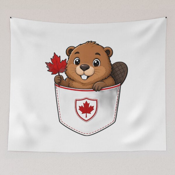 Item preview, Cute Canadian Beaver Pocket Pal designed and sold by puredevn.