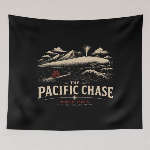 Item preview, The Pacific Chase Moby Dick Vintage Woodcut Ocean Wave Art designed and sold by Fenay Designs.