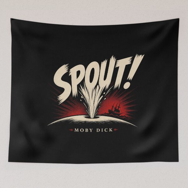Item preview, Spout Moby Dick Retro Halftone Whaling Harpoon Graphic Art designed and sold by Fenay Designs.