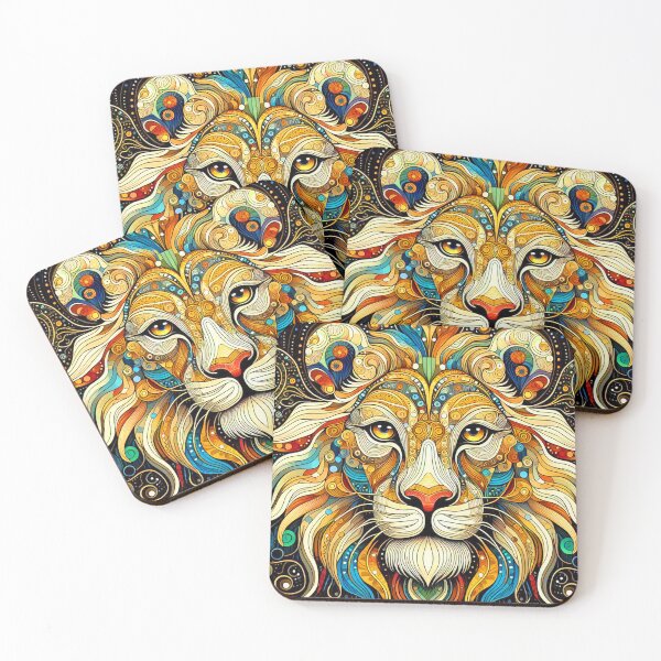 Item preview, Majestic Lion Face Exotic Colorfully Stylized Art Design  designed and sold by DEC02.