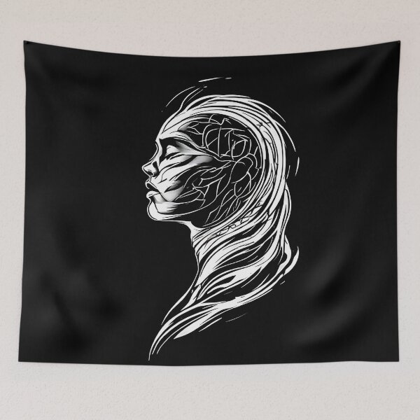 Item preview, urreal Abstract Woman Profile Art designed and sold by UrbanPrts.