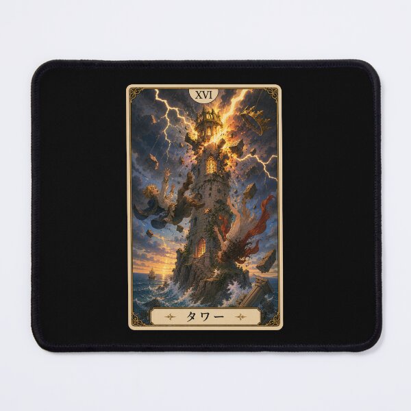 Item preview, Tarot card the tower in anime style designed and sold by ProjecTees.