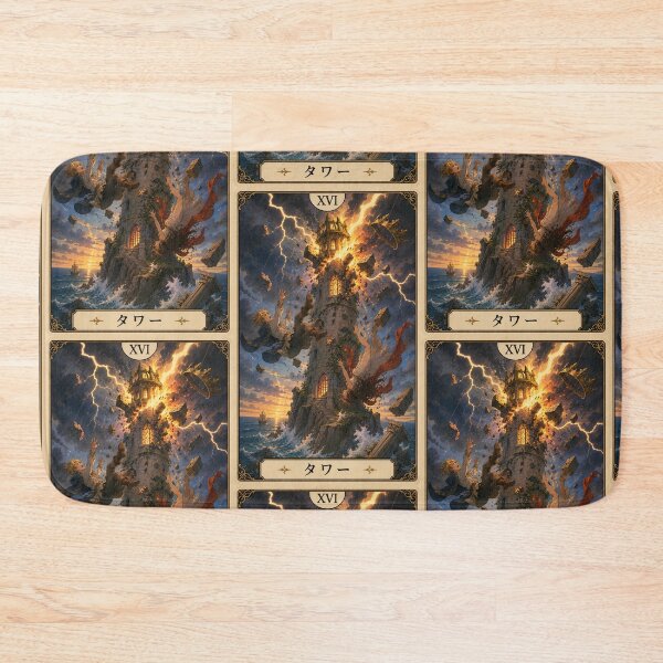 Item preview, Tarot card the tower in anime style designed and sold by ProjecTees.