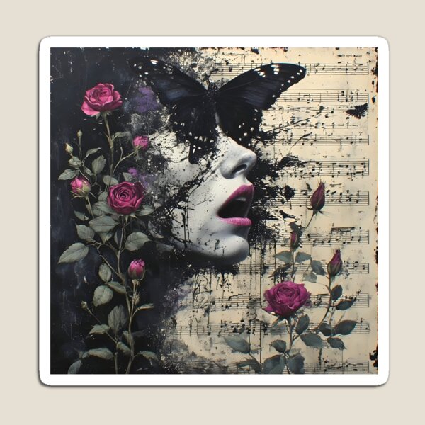 Item preview, The Nocturne of Becoming – Gothic Butterfly Portrait designed and sold by UrbanTempleArt.
