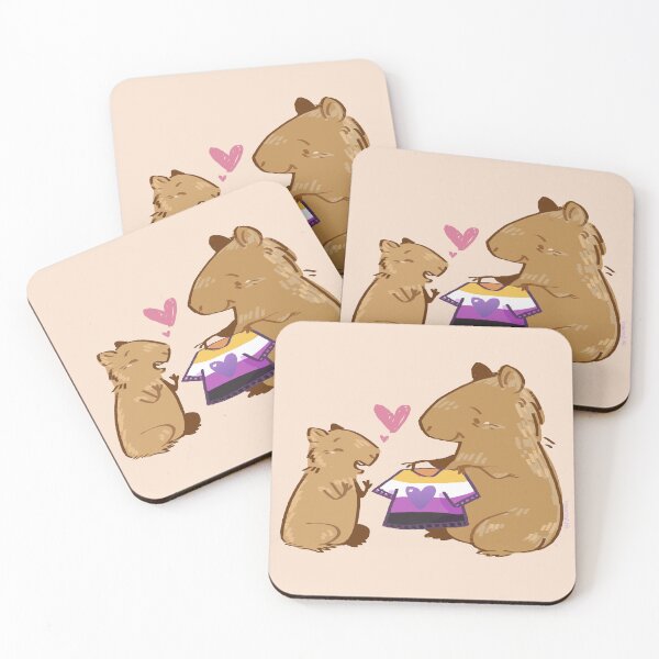 Item preview, Capybara Spreading Pride: Empowering the Little One with a Non-Binary Pride Shirt designed and sold by LazyShery.