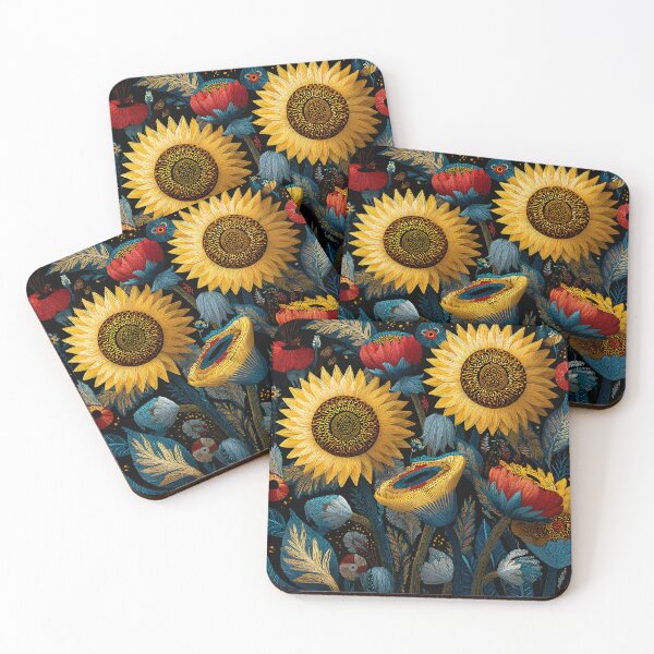 Item preview, Dark Botanical Sunflower Pattern – Moody Floral Aesthetic for Cottagecore & Boho Decor designed and sold by DimoraGutyz.