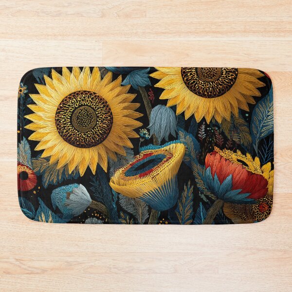 Item preview, Dark Botanical Sunflower Pattern – Moody Floral Aesthetic for Cottagecore & Boho Decor designed and sold by DimoraGutyz.