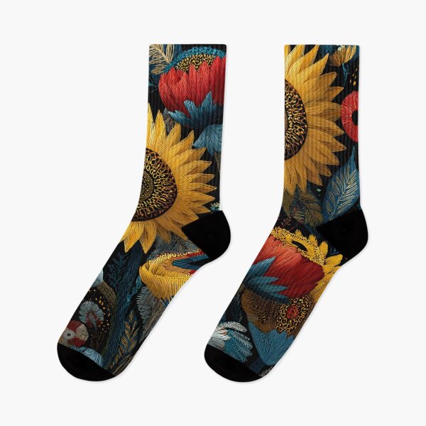 Item preview, Dark Botanical Sunflower Pattern – Moody Floral Aesthetic for Cottagecore & Boho Decor designed and sold by DimoraGutyz.