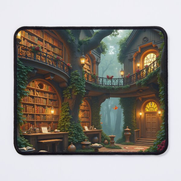 Item preview, Cozy Magical Treehouse Library Enchanted Forest designed and sold by NewMercyStudio.