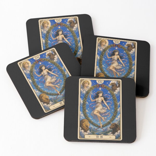Item preview, Tarot card the world in anime style designed and sold by ProjecTees.