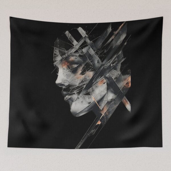 Item preview, Woman Fragmented Profile Abstract Glitch designed and sold by UrbanPrts.